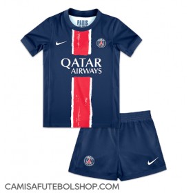 Camisa de time de futebol Paris Saint-Germain Replicas 1º Equipamento Infantil 2024-25 Manga Curta (+ Calças curtas)